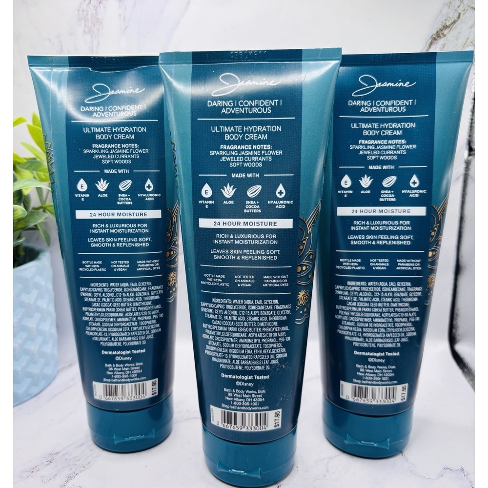 NEW Bath & Body Works Lot of 3 Tubes Disney Princess Jasmine Body Cream 8 oz - Picture 2 of 5